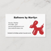 風船彫刻家、子ども芸人 名刺 (正面)