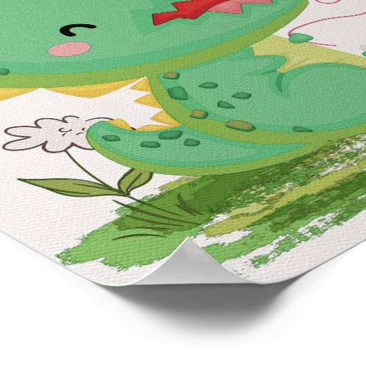 風船恐竜の保育園プリント 子供部屋のポスター ポスター (角)