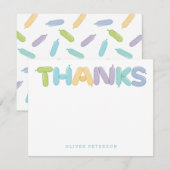 風船文字のサンキューノート ノートカード (正面/裏面)