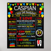 風船最初の誕生日の黒板の看板ポスター233 ポスター (正面)