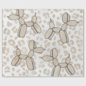 風船犬ヒョウ柄 ラッピングペーパー (フラット)