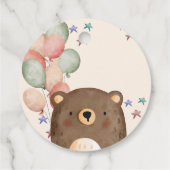風船誕生日の水色クマ フェイバータグ (裏面)