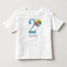風船誕生日シャツ(年齢付き子供へ)