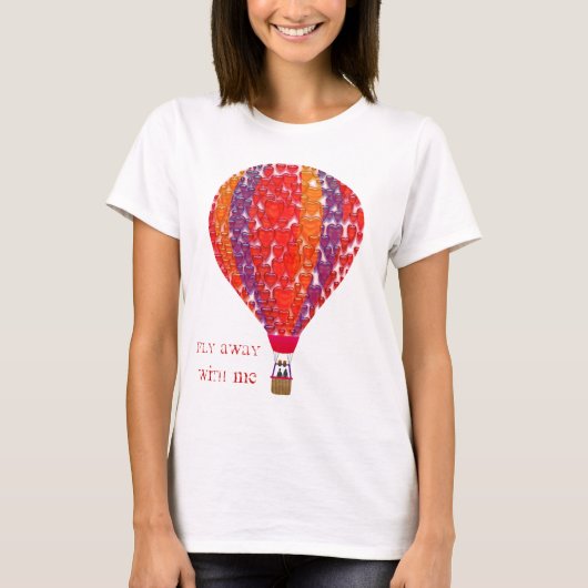 風船遠くにを持って飛ぶ Tシャツ (正面)