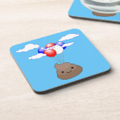 風船飛んでいるが青空に浮かぶ絵文字 コースター (左側)