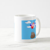 風船飛んでいるが青空に浮かぶ絵文字 コーヒーマグカップ (正面右)