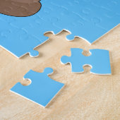 風船飛んでいるが青空に浮かぶ絵文字 ジグソーパズル (側面)