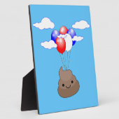 風船飛んでいるが青空に浮かぶ絵文字 フォトプラーク (側面)