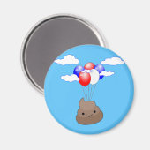 風船飛んでいるが青空に浮かぶ絵文字 マグネット (正面/裏面)