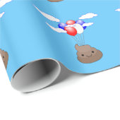 風船飛んでいるが青空に浮かぶ絵文字 ラッピングペーパー (ロールコーナー)