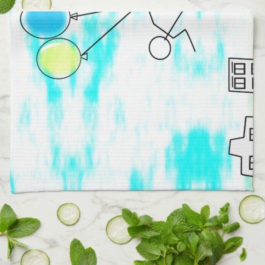 風船飛んでいるで街を越えて キッチンタオル (折り畳み)