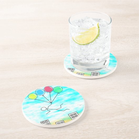 風船飛んでいるで街を越えて コースター (側面)