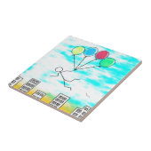 風船飛んでいるで街を越えて タイル (側面)