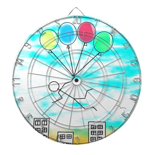 風船飛んでいるで街を越えて ダーツボード (正面)