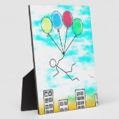 風船飛んでいるで街を越えて フォトプラーク (側面)