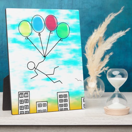 風船飛んでいるで街を越えて フォトプラーク (側面)