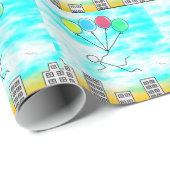 風船飛んでいるで街を越えて ラッピングペーパー (ロールコーナー)
