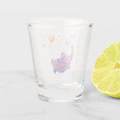 風船飛んでいるショットガおもしろいラス付き象 ショットグラス (裏面)