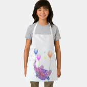 風船飛んでいる付きカラフル象おもしろエプロン エプロン (インサイチュ)