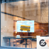 風船飛んでいる付きスクールバカスタムス6写真 ウィンドウサイン (カフェ窓)