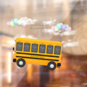 風船飛んでいる付きスクールバスの友達6写真 ウィンドウサイン (シート2)