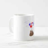 風船飛んでいる付き絵文字 コーヒーマグカップ (正面左)