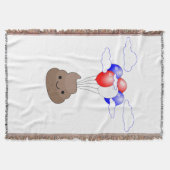 風船飛んでいる付き絵文字 スローブランケット (正面)