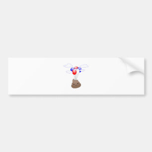 風船飛んでいる付き絵文字 バンパーステッカー