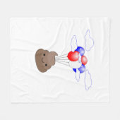 風船飛んでいる付き絵文字 フリースブランケット (正面(横))