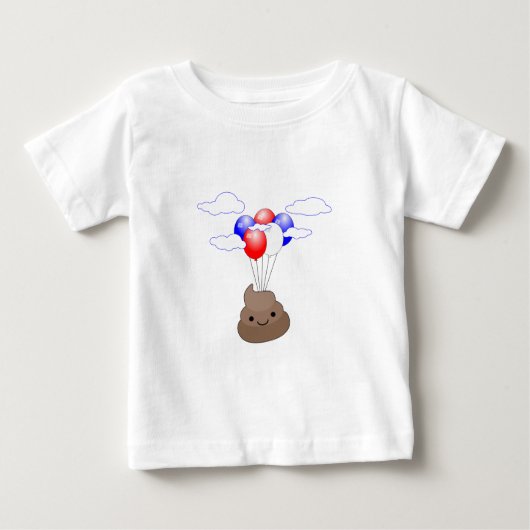 風船飛んでいる付き絵文字 ベビーTシャツ (正面)