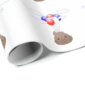 風船飛んでいる付き絵文字 ラッピングペーパー (ロールコーナー)