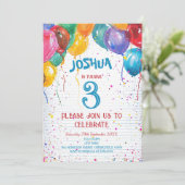 風船鮮やかと陽気な誕生日パーティー 招待状 (スタンド正面)