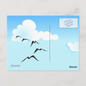 風船、はがき付きの丘陵道路 ポストカード (裏面)