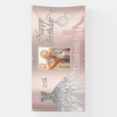 風船，ガラス，ヒエル，ドレスフォト25誕生日 横断幕 (縦)