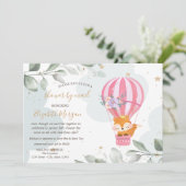 風船, キツネ, 雲のベビーシャワーお届け 招待状 (スタンド正面)