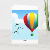 風船、グリーティングカードを持つ丘陵道路 カード (裏面)