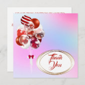 風船。サンキューのカード。自分だけの特別なもの。 サンキューカード (正面/裏面)