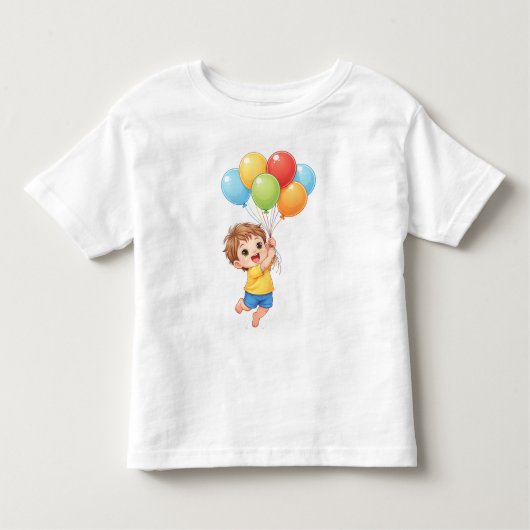 風船 バースデー 幼児用Tシャツ – ハッピー リトル キー トドラーTシャツ (正面)