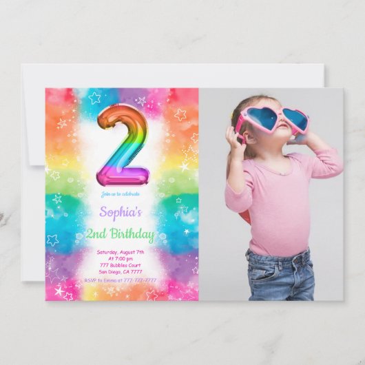 風船 フォト 招待状 (正面)