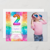 風船 フォト 招待状 (正面/裏面)