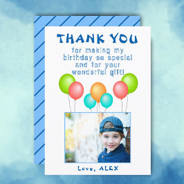 風船 子供の誕生日 写真 サンキューカード