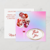 風船。感謝カード。自分だけの特別なカードに。 サンキューカード (正面/裏面)