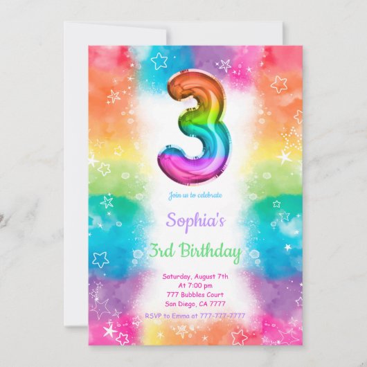 風船 招待状 (正面)