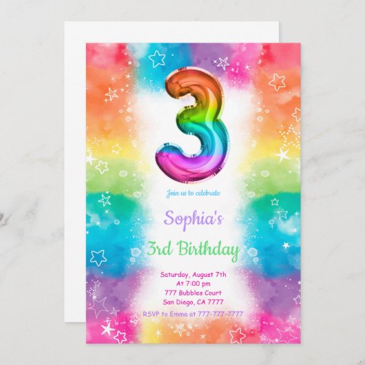 風船 招待状 (正面/裏面)