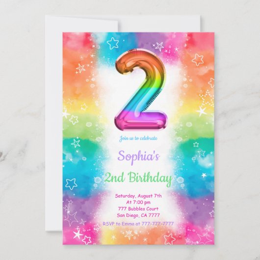 風船 招待状 (正面)