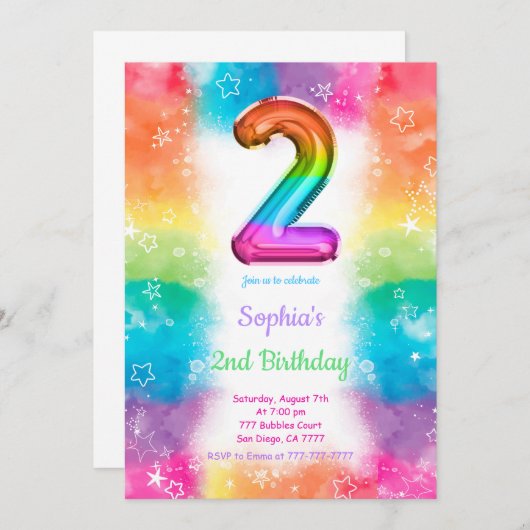 風船 招待状 (正面/裏面)