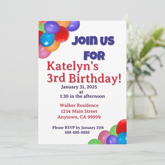 風船 招待状 (スタンド正面)