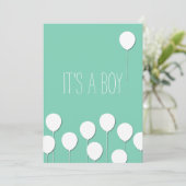 風船 赤ちゃん男の子 招待状 (スタンド正面)