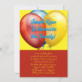 風船 養子縁組 パーティー 新しい息子 招待状