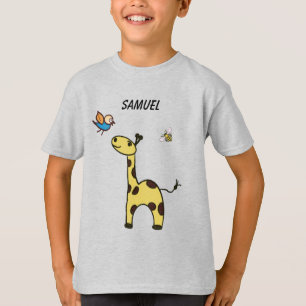 風船Tシャツの可愛らしい小さなキリン Tシャツ